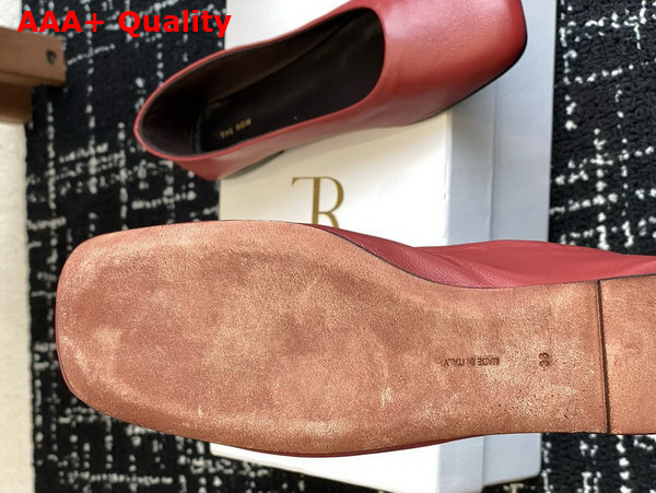 The Row Square Ballet Flat in Red Leather Replica