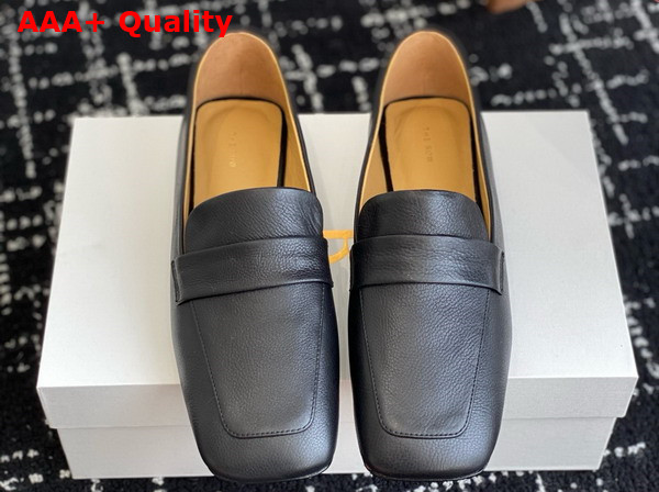 The Row Square Loafer Black Leather Replica