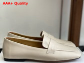 The Row Square Loafer White Leather Replica