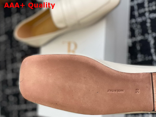 The Row Square Loafer White Leather Replica