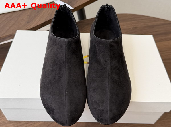The Row Stellene Slipper Black Ultrasoft Goatskin Suede Replica