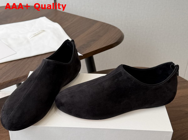 The Row Stellene Slipper Black Ultrasoft Goatskin Suede Replica