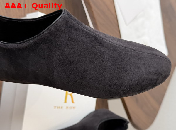 The Row Stellene Slipper Black Ultrasoft Goatskin Suede Replica