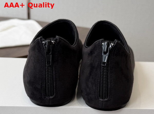 The Row Stellene Slipper Black Ultrasoft Goatskin Suede Replica