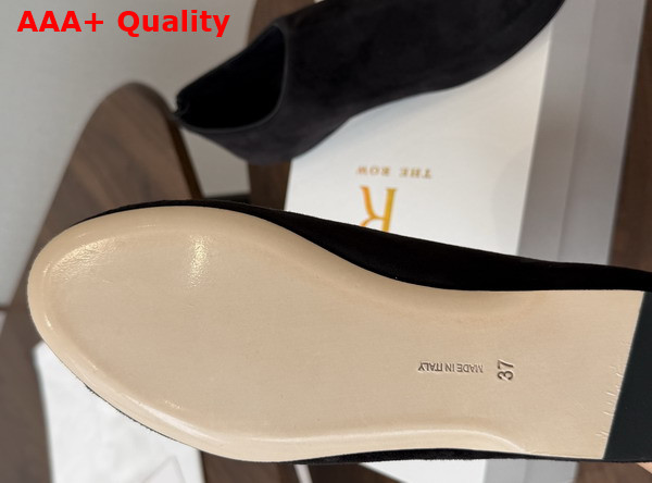 The Row Stellene Slipper Black Ultrasoft Goatskin Suede Replica