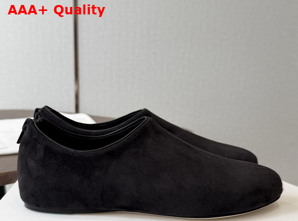 The Row Stellene Slipper Black Ultrasoft Goatskin Suede Replica