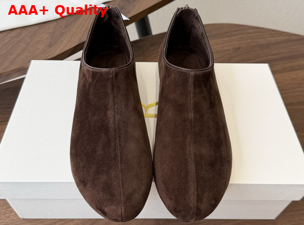 The Row Stellene Slipper in Moka Ultrasoft Goatskin Suede Replica