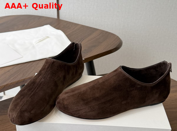 The Row Stellene Slipper in Moka Ultrasoft Goatskin Suede Replica
