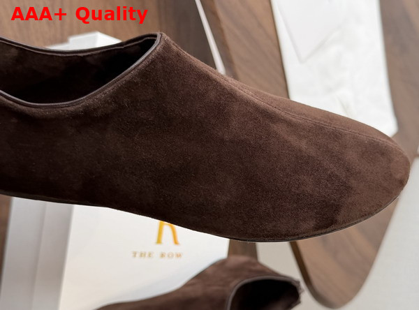 The Row Stellene Slipper in Moka Ultrasoft Goatskin Suede Replica
