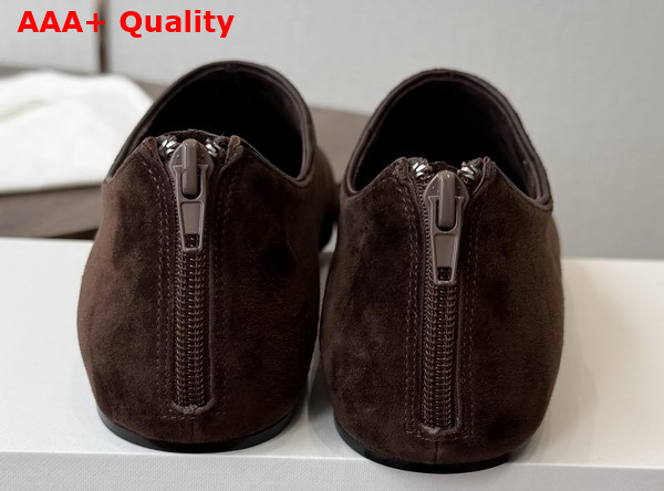 The Row Stellene Slipper in Moka Ultrasoft Goatskin Suede Replica
