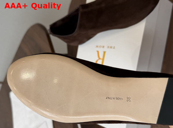 The Row Stellene Slipper in Moka Ultrasoft Goatskin Suede Replica