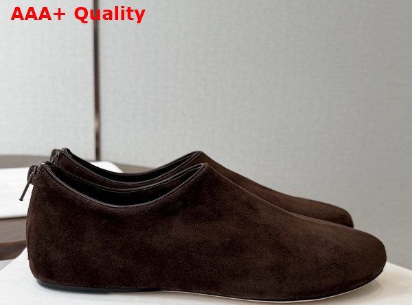 The Row Stellene Slipper in Moka Ultrasoft Goatskin Suede Replica