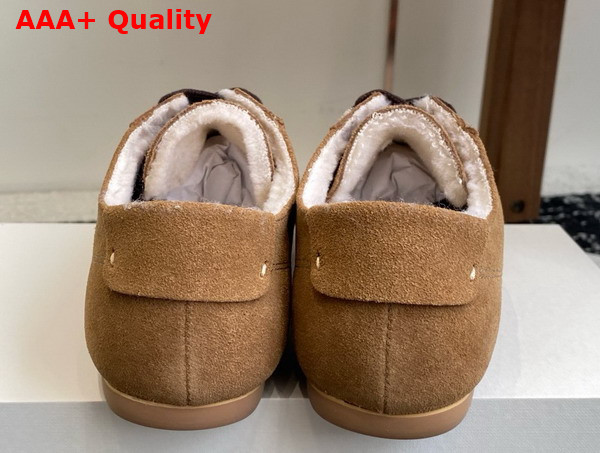 The Row Suede Sneaker in Brown with Shearling Lining Replica