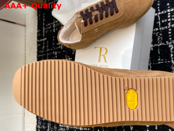 The Row Suede Sneaker in Brown with Shearling Lining Replica
