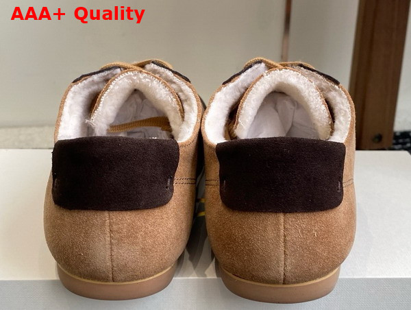 The Row Suede Sneaker with Shearling Lining Brown and Deep Brown Replica