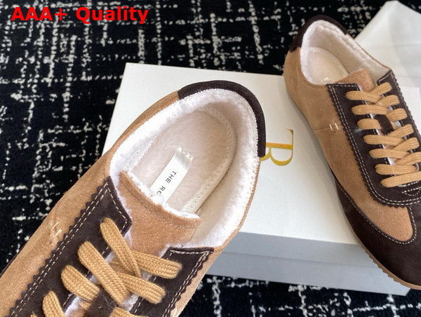 The Row Suede Sneaker with Shearling Lining Brown and Deep Brown Replica