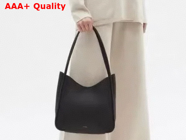 The Row Symmetric Tote in Black Leather Replica