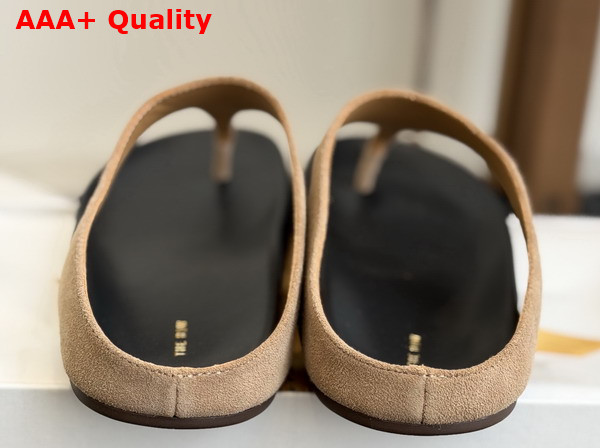 The Row Thong Sandal in Beige Suede Leather Replica