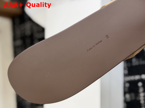 The Row Thong Sandal in Beige Suede Leather Replica