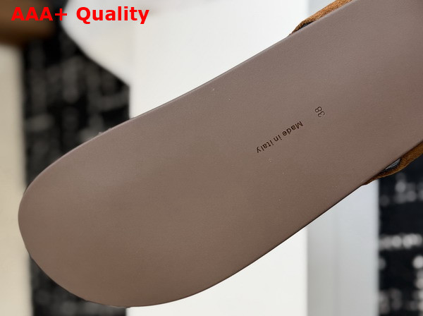 The Row Thong Sandal in Brown Suede Leather Replica