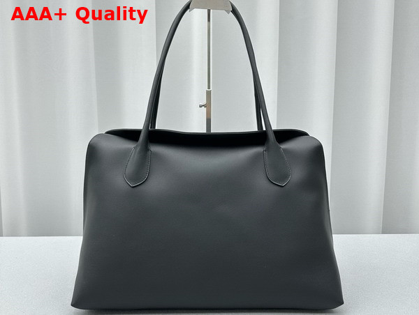 The Row Tote Bag in Black Leather Replica