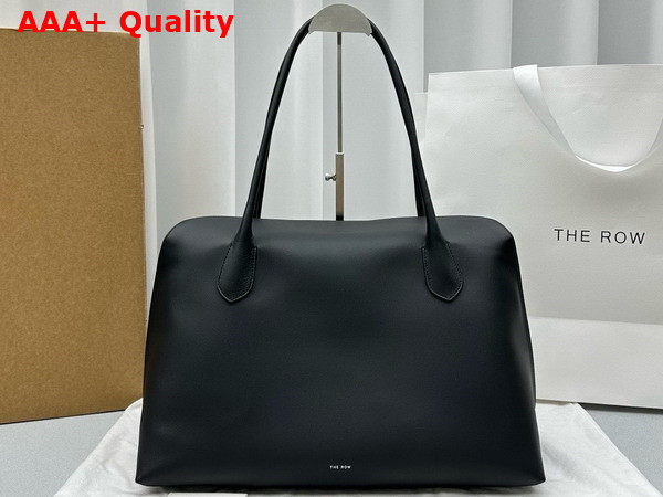 The Row Tote Bag in Black Leather Replica