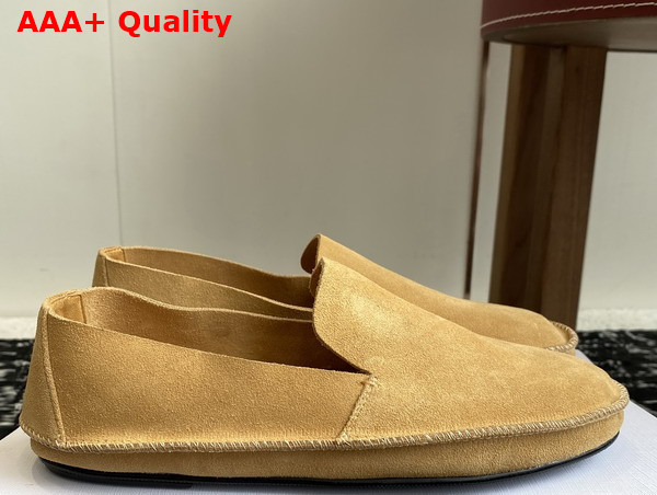 The Row Ttyler Loafer Yellow Linen Suede Replica