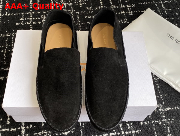 The Row Ttyler Loafer in Black Suede Replica