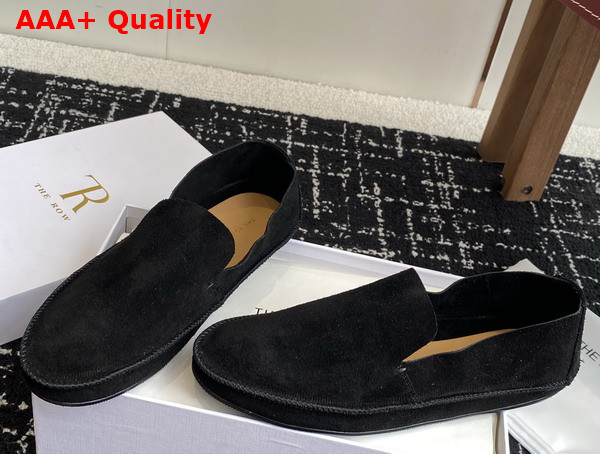 The Row Ttyler Loafer in Black Suede Replica
