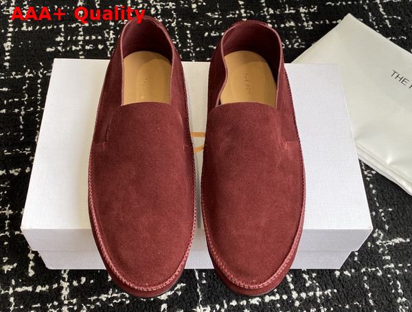 The Row Ttyler Loafer in Wine Suede Replica