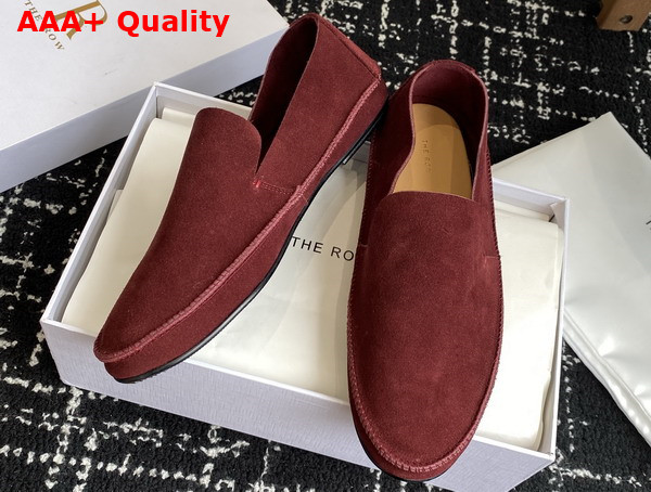 The Row Ttyler Loafer in Wine Suede Replica