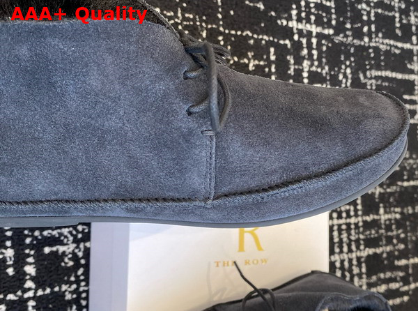 The Row Tyler Lace Up Shoe in Black Suede Leather Replica