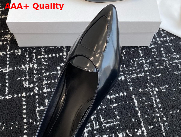 The Row Viv Kitten Heel in Black Leather Replica