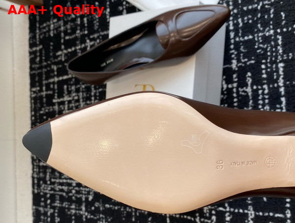 The Row Viv Kitten Heel in Light Brown Leather Replica