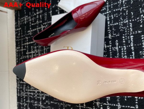The Row Viv Kitten Heel in Scarlet Leather Replica