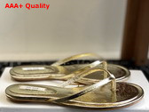 The Row Women Flip Flop in Gold Leather Replica