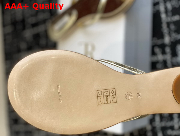 The Row Women Flip Flop in Gold Leather Replica