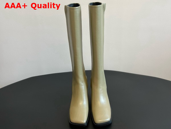 The Row Zippy Boot in Khiki Leather Replica