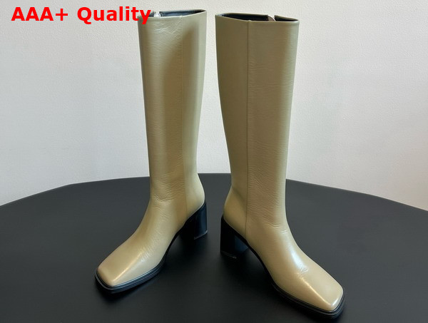 The Row Zippy Boot in Khiki Leather Replica