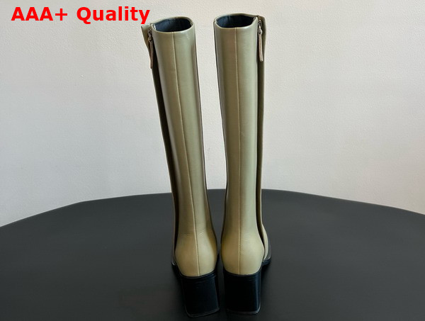 The Row Zippy Boot in Khiki Leather Replica