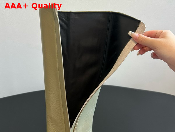 The Row Zippy Boot in Khiki Leather Replica