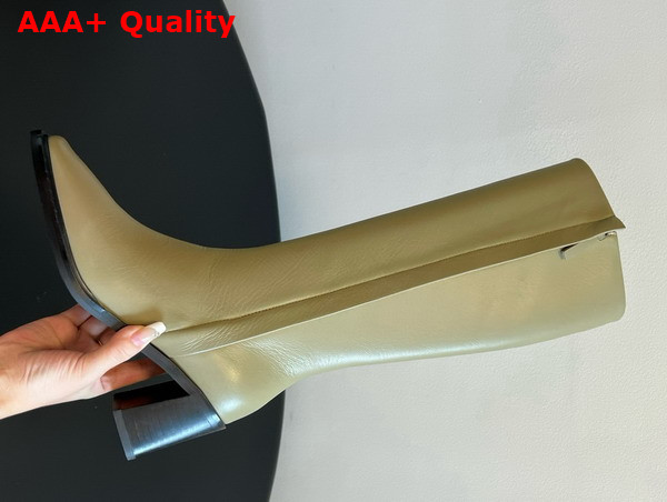 The Row Zippy Boot in Khiki Leather Replica