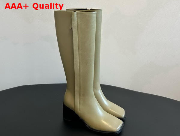 The Row Zippy Boot in Khiki Leather Replica